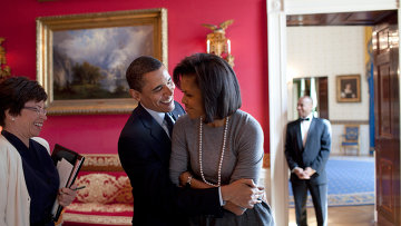 Президент США Барак Обама с женой Мишель