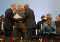 Владимир Путин, Нарендра Моди и Джейкоб Зума на саммите БРИКС в Бразилии