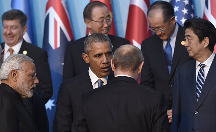 Владимир Путин и Барак Обама на саммите G20 в Анталье