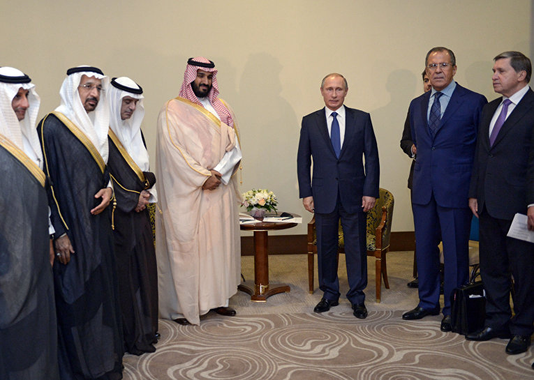 Встреча президента РФ Владимира Путина с заместителем наследного принца Саудовской Аравии Мухаммедом ибн Салманом Аль Саудом