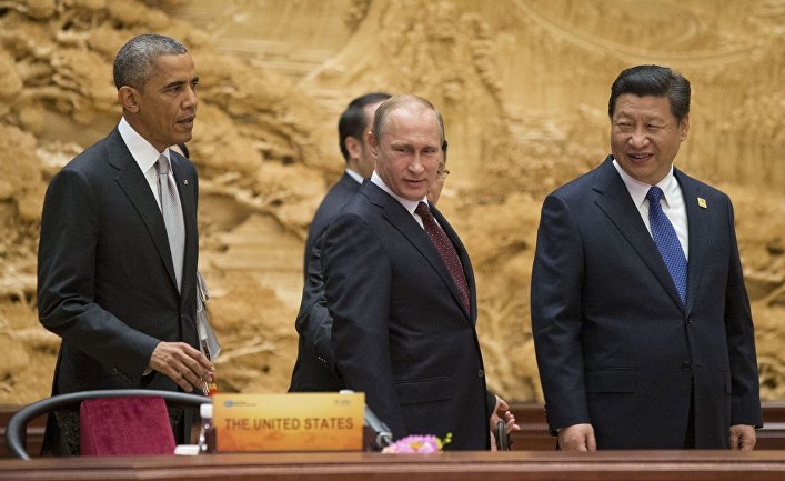 Барак Обама, Владимир Путин и Си Цзиньпин на саммите АТЭС в Пекине