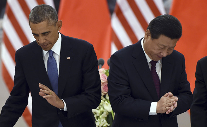 Барак Обама и Си Цзиньпин во время встречи в Пекине