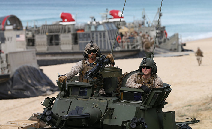 Американские морпехи по время учений НАТО Trident Juncture в Португалии