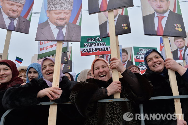 Митинг в поддержку Рамзана Кадырова в Грозном