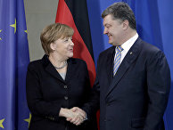 Канцлер Германии Ангела Меркель и президент Украины Петр Порошенко на встрече в Берлине