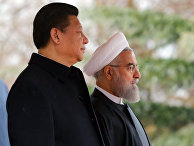 Председатель КНР Си Цзиньпин и президент Ирана Хасан Роухани во время встречи в Тегеране, 23 января 2016