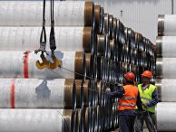 Перед укладкой на дно Черного моря трубы для Морского газопровода "Южный поток" складируются в портах Бургас и Варна, Болгария Перед укладкой на дно Черного моря трубы для Морского газопровода "Южный поток" складируются в портах Бургас и Варна, Болгария