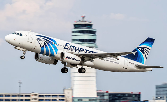 Фотография потерпевшего крушение пассажирского самолета A320 авиакомпании EgyptAir