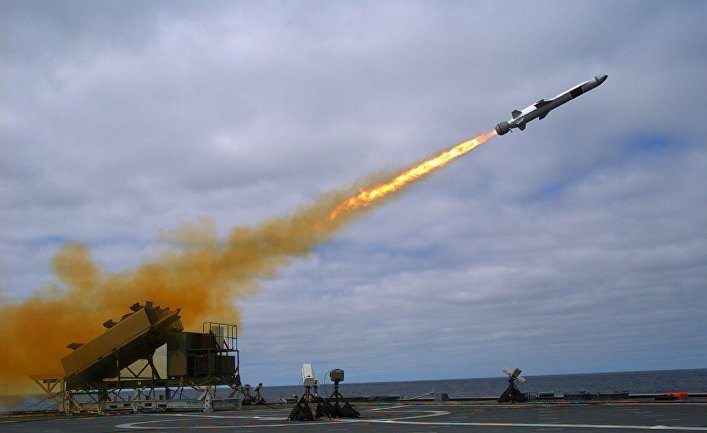 Запуск ракеты NSM с корабля USS Coronado