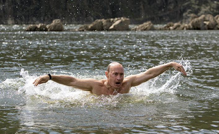 Владимир Путин на отдыхе в Республике Тыва