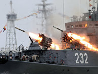 Во время генеральной репетиции военно-морского парада, посвященного празднованию Дня военно-морского флота РФ в Балтийске