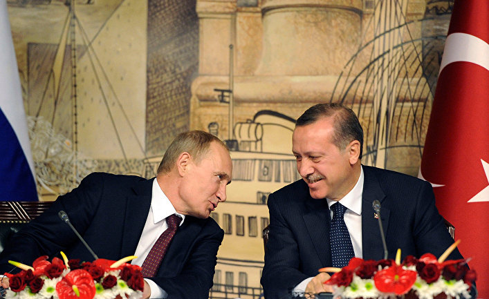 Президент России Владимир Путин и премьер-министр Турции Реджеп Тайип Эрдоган