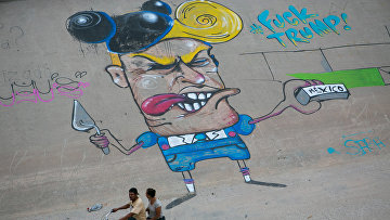 Граффити с изображением Дональда Трампа в Мексике