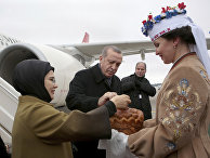 Президент Турции Реджеп Тайип Эрдоган в национальном аэропорту Минска