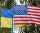 Национальные флаги Украины и США