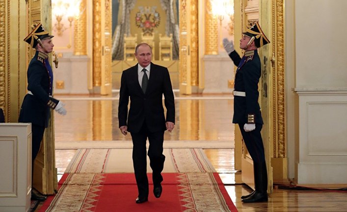 Президент РФ Владимир Путин во время ежегодного торжественного приёма в Кремле