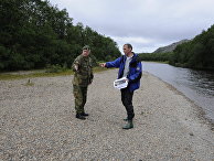 Пограничники на границе Норвегии и России в местечке Гренсе Якобсельв