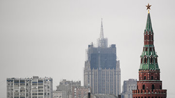 Реконструкция шпиля на здании Министерства иностранных дел РФ Москвы