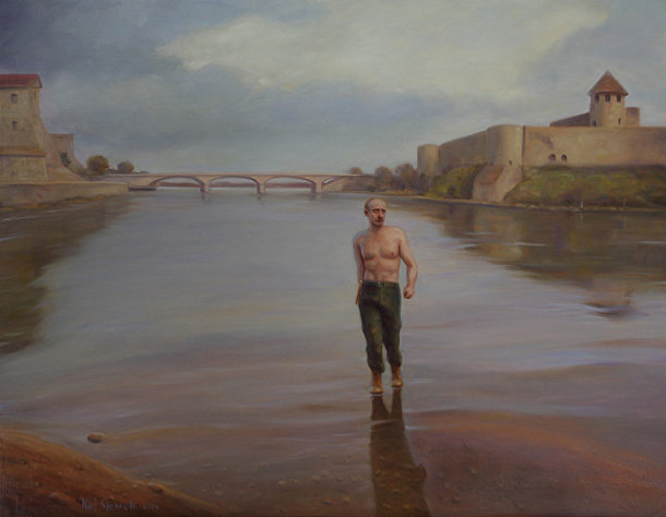 Кай Стенвалл «Путин на реке Нарва в марте 2014»