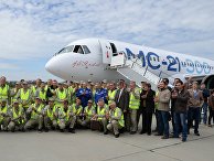 Первый полет нового российского пассажирского самолета МС-21 Первый полет нового российского пассажирского самолета МС-21