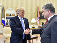 Президент Украины Петр Порошенко и президент США Дональд Трамп во время встречи
