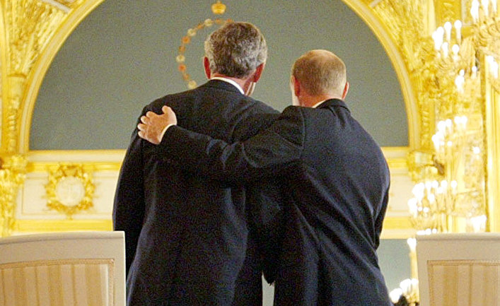 Президент России Владимир Путин и президент США Джордж Буш