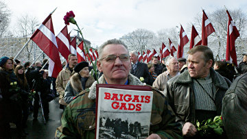 Шествие ветеранов легиона "Ваффен СС" в Риге