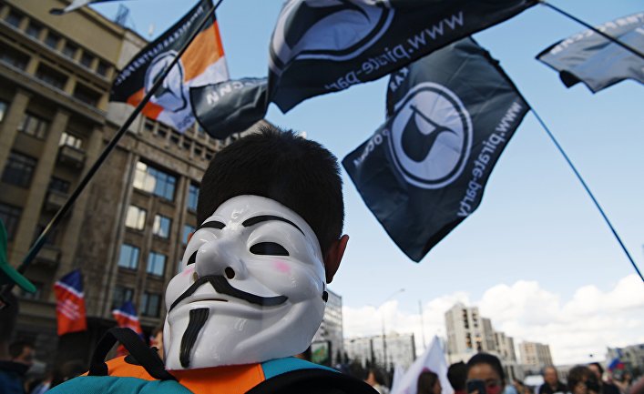 23 июля 2017. Участник на марше «За свободный интернет» в Москве