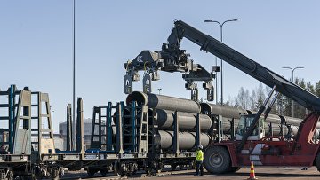 В Котке, Финляндия, началось нанесение бетонного покрытия на трубы для «Северного потока – 2»