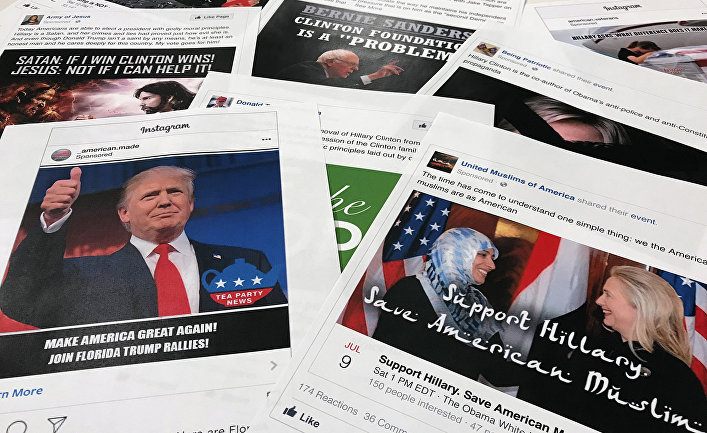 Посты из социальных сетей Facebook и Instagram, которые связывают с попытками России сорвать американский политический процесс