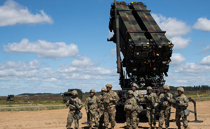 Американский ракетный комплекс Patriot во время учений НАТО в Литве