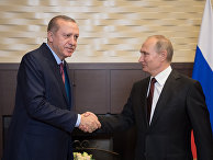 Президент РФ Владимир Путин и президент Турции Реджеп Тайип Эрдоган во время встречи. 13 ноября 2017