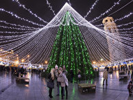 Новогодняя елка на Соборной площади в Вильнюсе, Литва