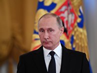 Президент РФ Владимир Путин во время встречи с военнослужащими, принимавшими участие в антитеррористической операции в в Сирии. 28 декабря 2017