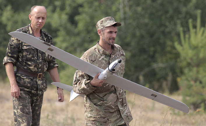 Украинский беспилотник во время учений
