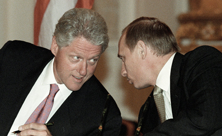 Президент РФ Владимир Путин и президент США Билл Клинтон