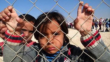 Дети в лагере сирийских беженцев Заатари 