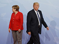 Ангела Меркель и Дональд Трамп на саммите G20 в Гамбурге