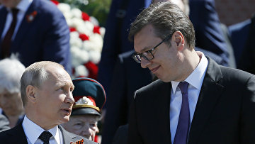 Президент РФ Владимир Путин и президент республики Сербии Александр Вучич