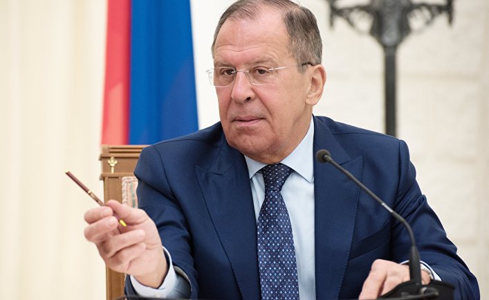 Министр иностранных дел РФ Сергей Лавров на пресс-конференции