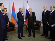 Президент РФ Владимир Путин и премьер-министр Армении Никол Пашинян во время встречи. 14 мая 2018
