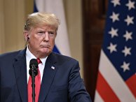 Президент США Дональд Трамп на совместной с президентом РФ Владимиром Путиным пресс-конференции в Хельсинки Президент США Дональд Трамп на совместной с президентом РФ Владимиром Путиным пресс-конференции в Хельсинки