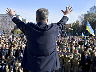 Президент Украины Петр Порошенко во время митинга Президент Украины Петр Порошенко во время митинга