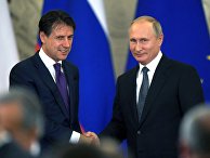 Президент РФ Владимир Путин и премьер-министр Италии Джузеппе Конте во время совместной пресс-конференции по итогам встречи. 24 октября 2018 Президент РФ Владимир Путин и премьер-министр Италии Джузеппе Конте во время совместной пресс-конференции по итогам встречи. 24 октября 2018