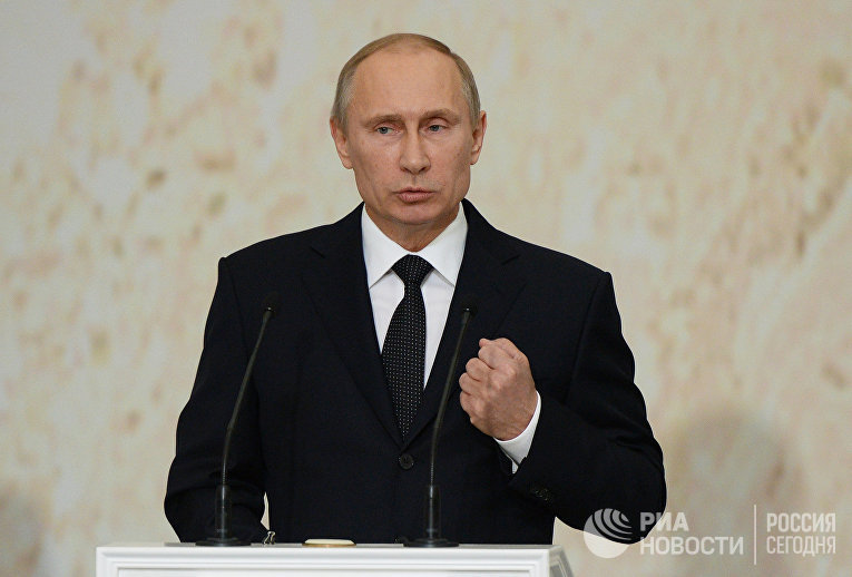 Владимир Путин на церемонии вступления в должность мэра Москвы Сергея Собянина