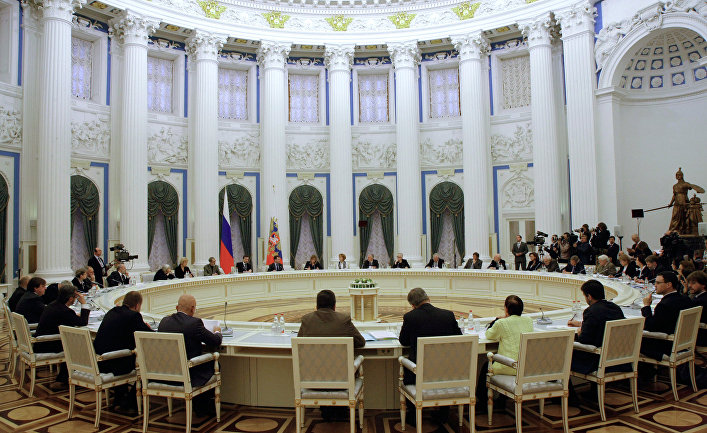 Заседание в Кремле Совета при президенте РФ по содействию развитию институтов гражданского общества и правам человека