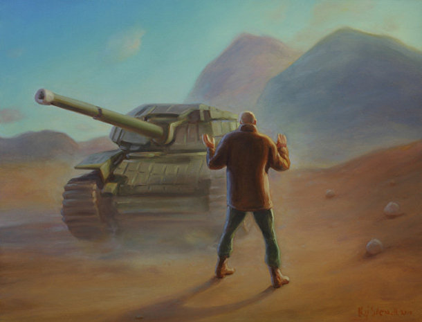Кай Стенвалл «Путин останавливает неопознанный танк голыми руками»