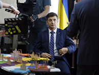 Украинский актер Владимир Зеленский на съемочной площадке фильма в Киеве Украинский актер Владимир Зеленский на съемочной площадке фильма в Киеве