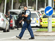 Полиция на месте стрельбы в мечети Аль-Нур в Крайстчерче, Новая Зеландия