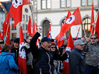Акция протеста ультраправых в городе Хемниц, Германия